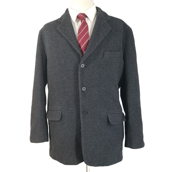 Perry Ellis Sport Coat Jacket Men's 40R Gray Wool Blend